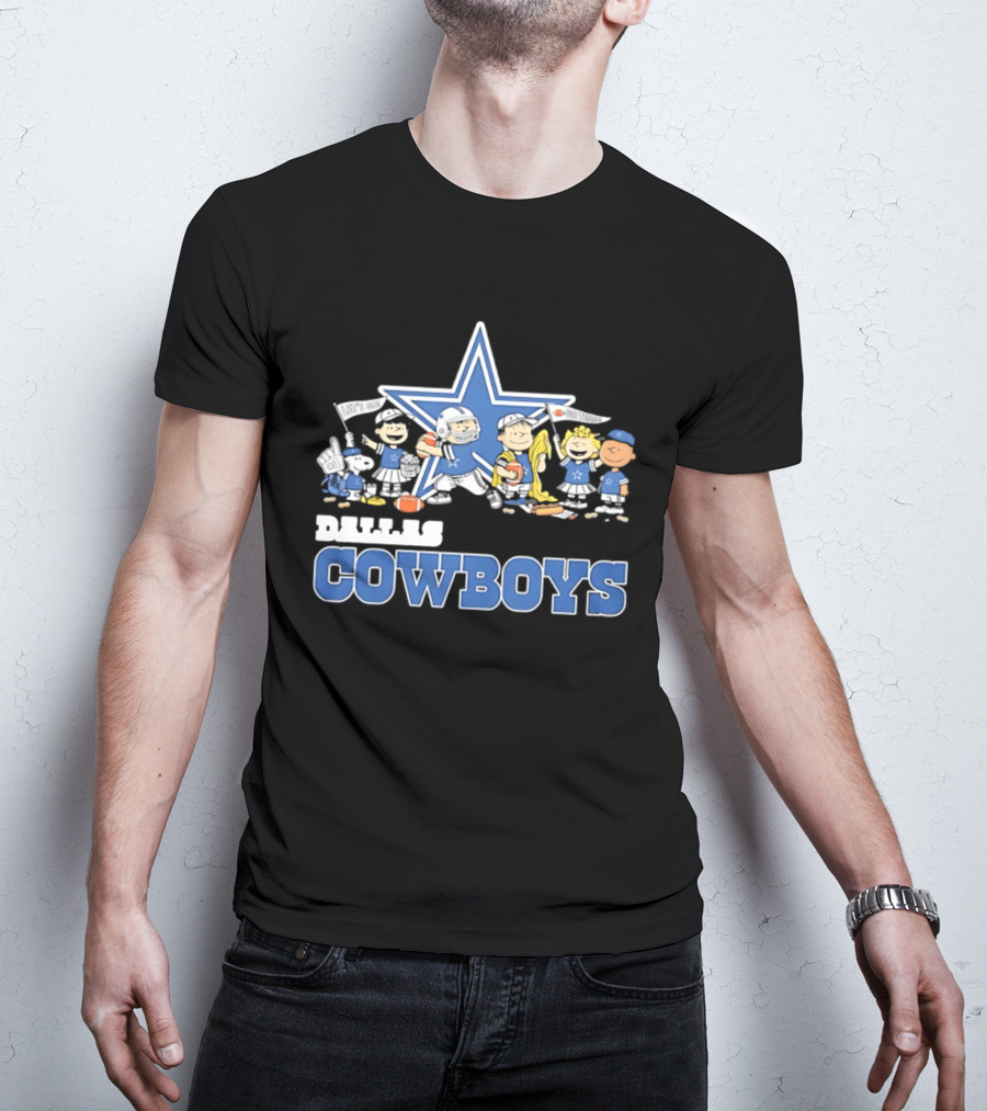 Dallas Cowboys Peanuts Characters Team Collaboration T-Shirt