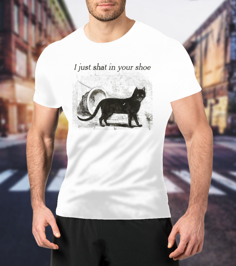 Cat I Just Shat In Your Shoe Silhouette And Litter Box T-Shirt