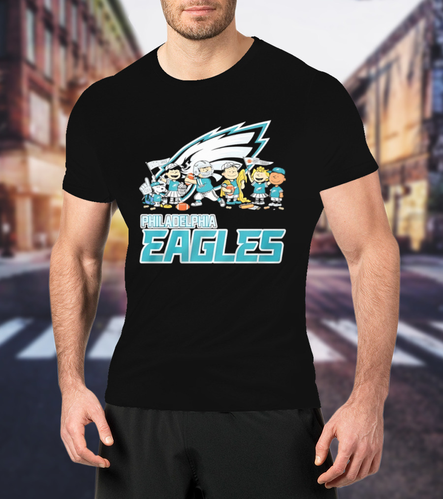 Peanuts Philadelphia Eagles Characters NFL Collaboration T-Shirt