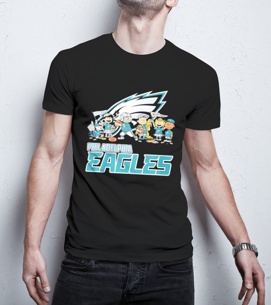 Peanuts Philadelphia Eagles Characters NFL Collaboration T-Shirt