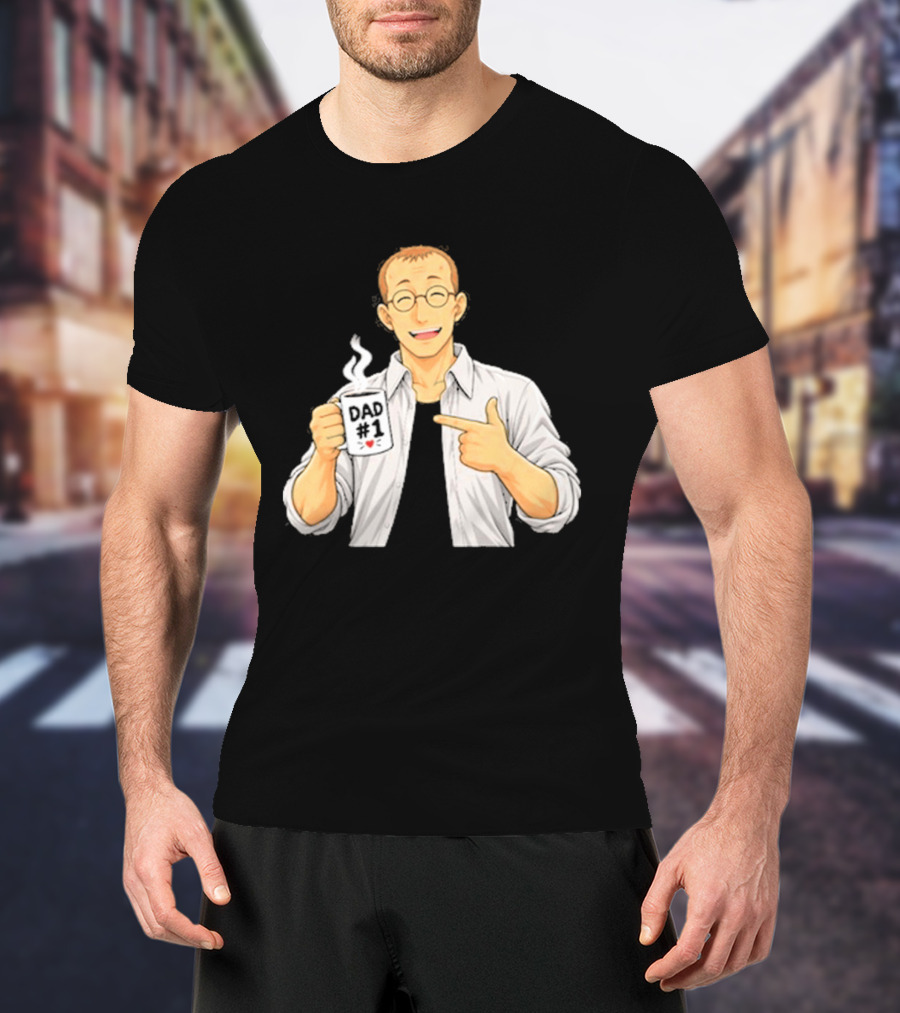 Shou Tucker Dad #1 Anime Character Holding A Cup T-Shirt