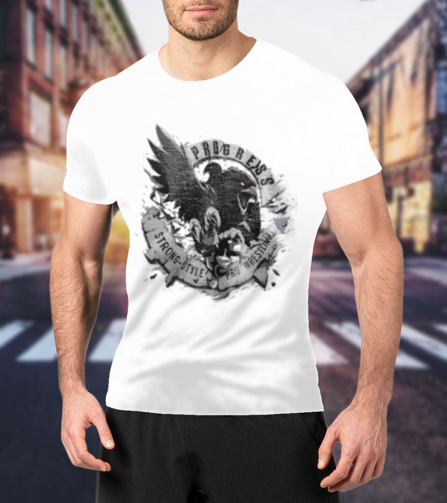 Progress Wrestling Eagle Strong Style Pro Wrestler T-Shirt