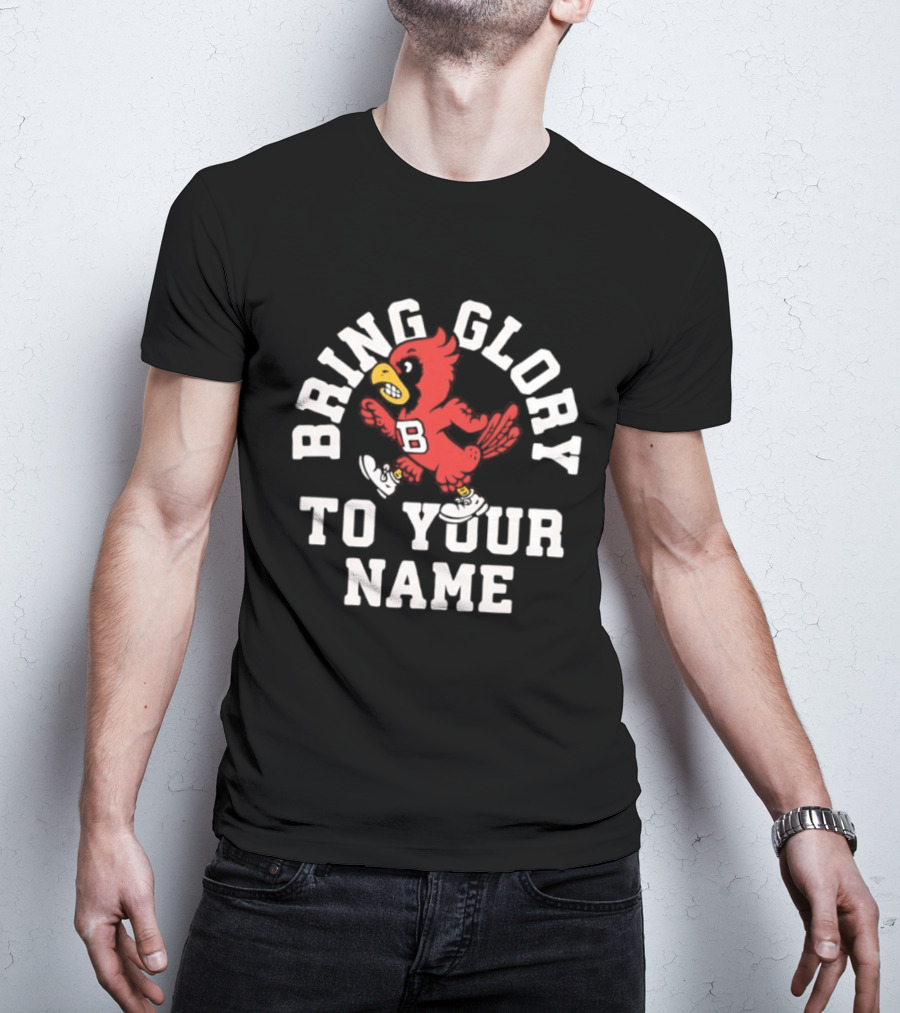 Ball State Cardinals Bring Glory Fight Song Mascot B Recognition T-Shirt