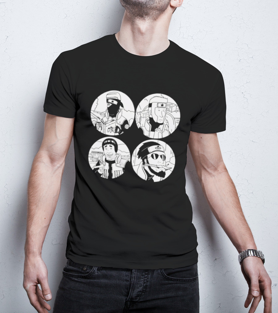 King Of The Hill Naruto Four Face Circles T-Shirt