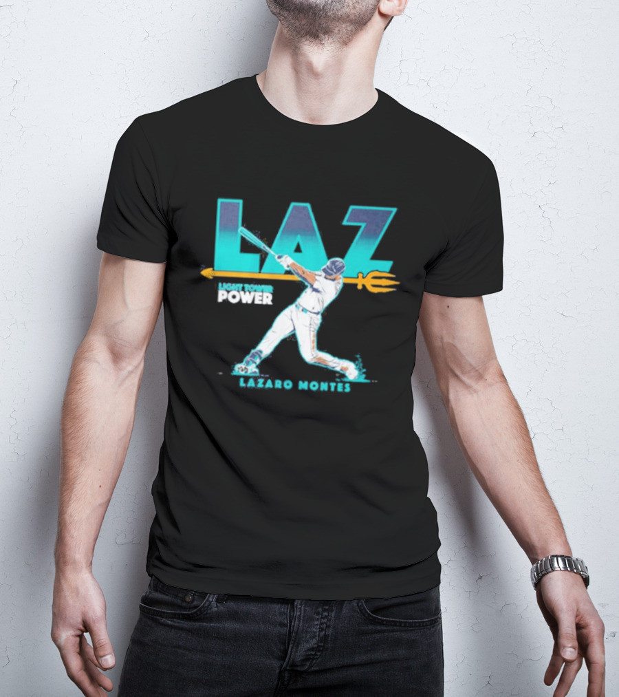 Seattle Mariners Lazaro Montes Laz Light Tower Power T-Shirt
