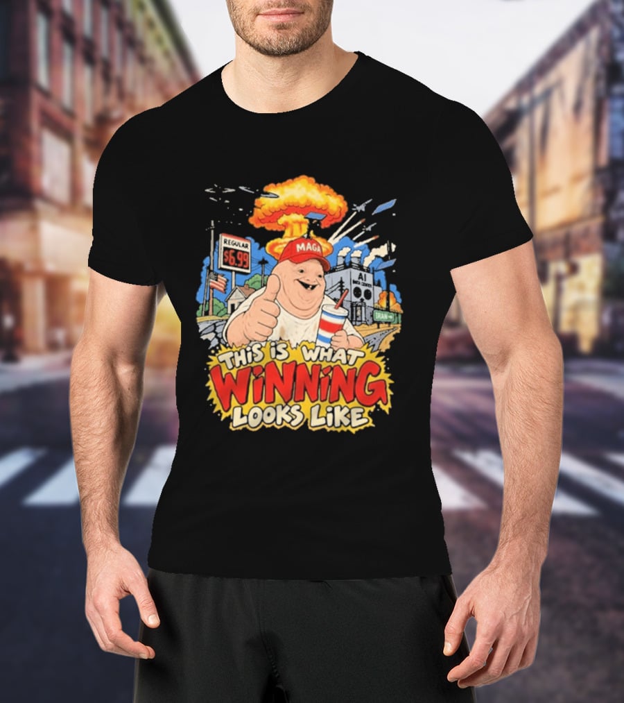 MAGA Wojak This Is What Winning Looks Like Explosive Parody Scene T-Shirt