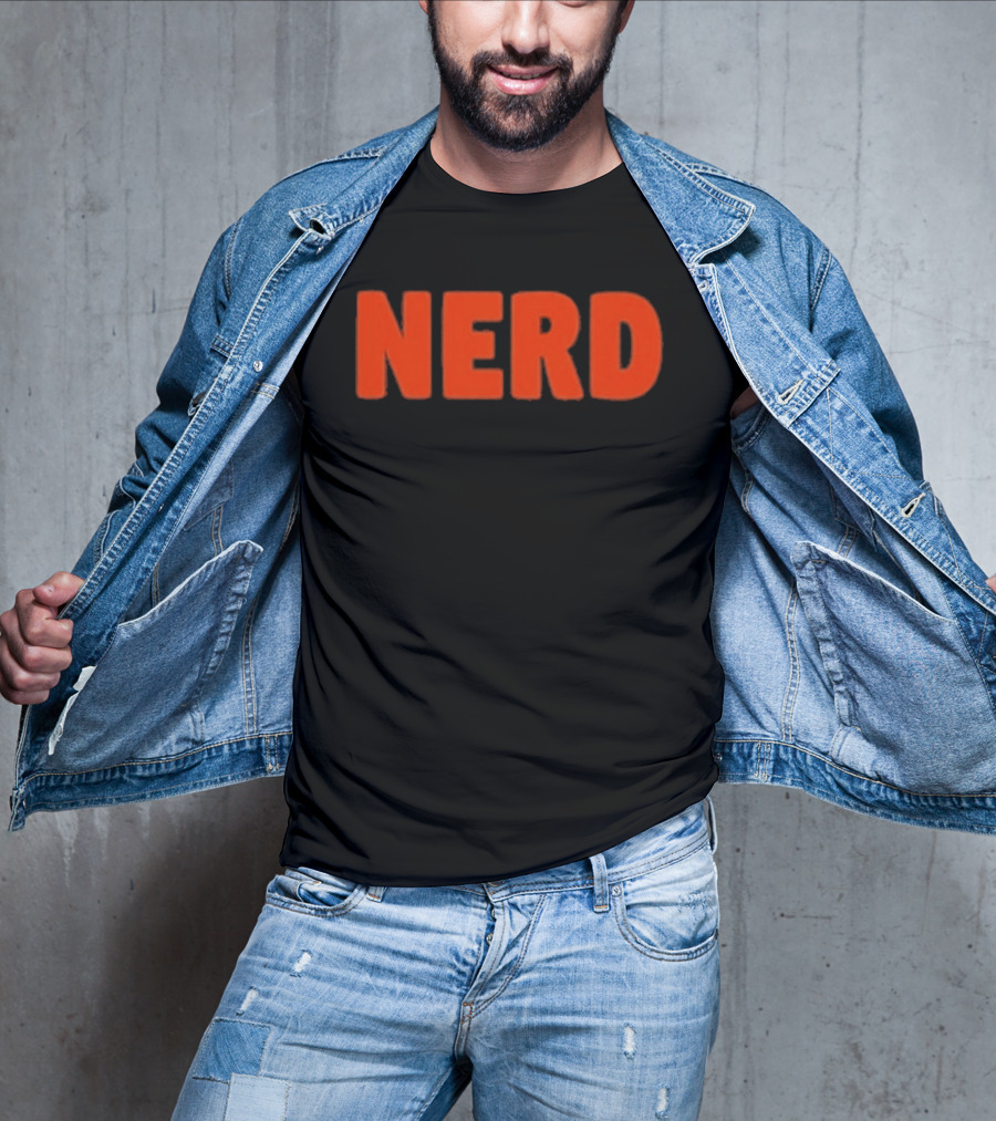 Nerd Bold Statement Novelty Lettering T-Shirt