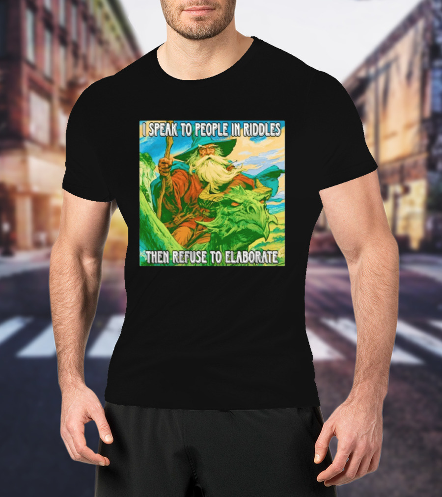 Nice Wizard I Speak To People In Riddles Then Refuse To Elaborate Fantasy T-Shirt