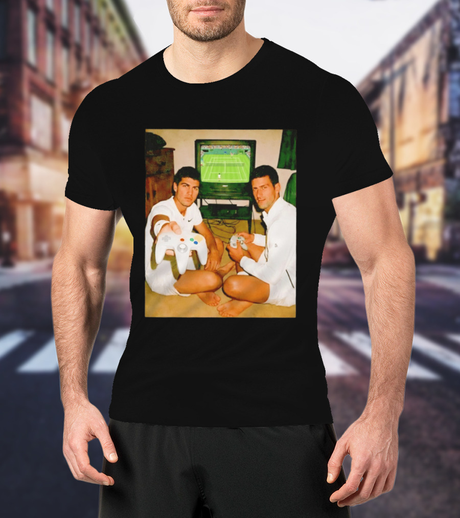 Novak Djokovic Carlos Alcaraz Gaming Showdown T-Shirt