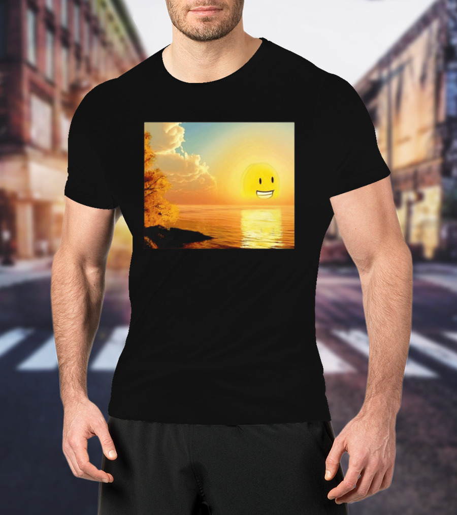 Golden Coin Face Sunset Over Water Inspired By Battle For Dream Island T-Shirt