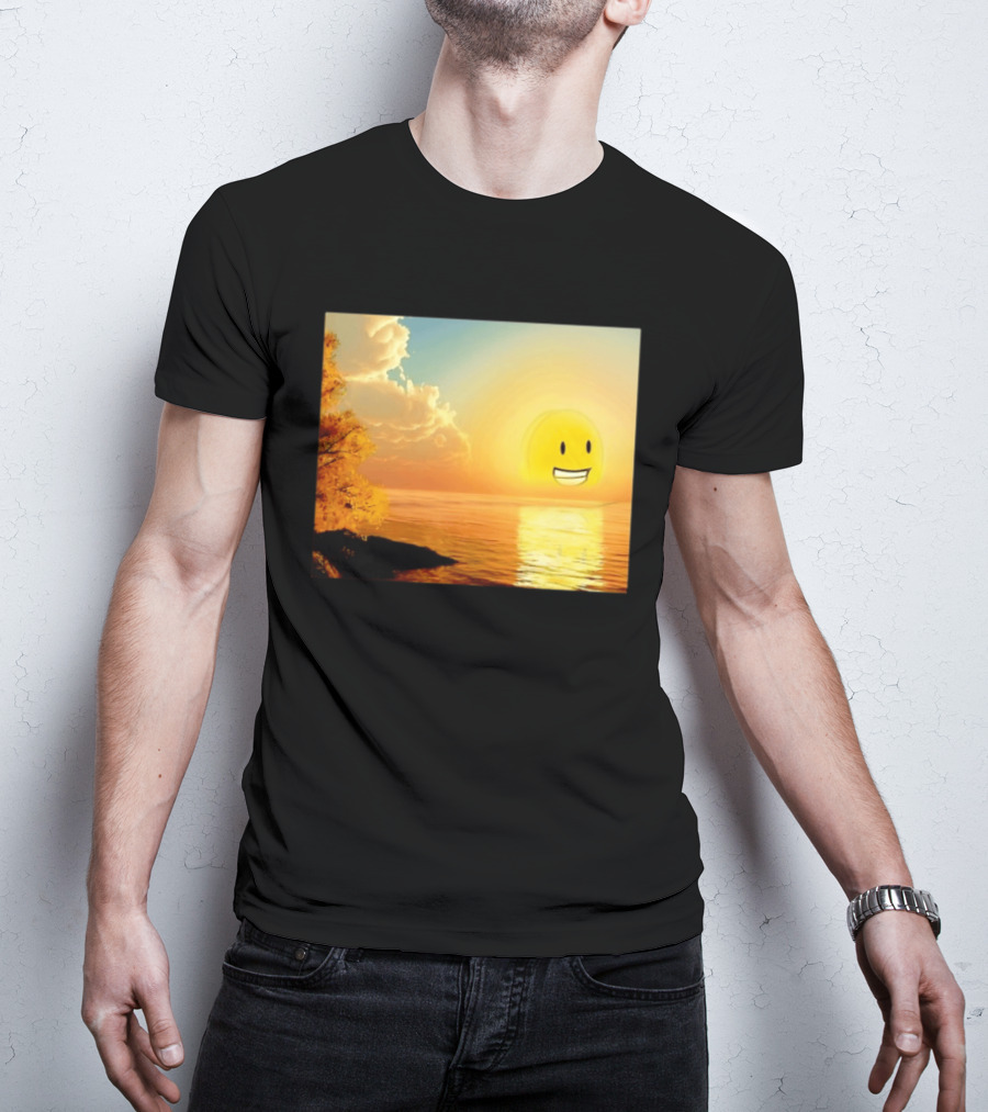 Golden Coin Face Sunset Over Water Inspired By Battle For Dream Island T-Shirt