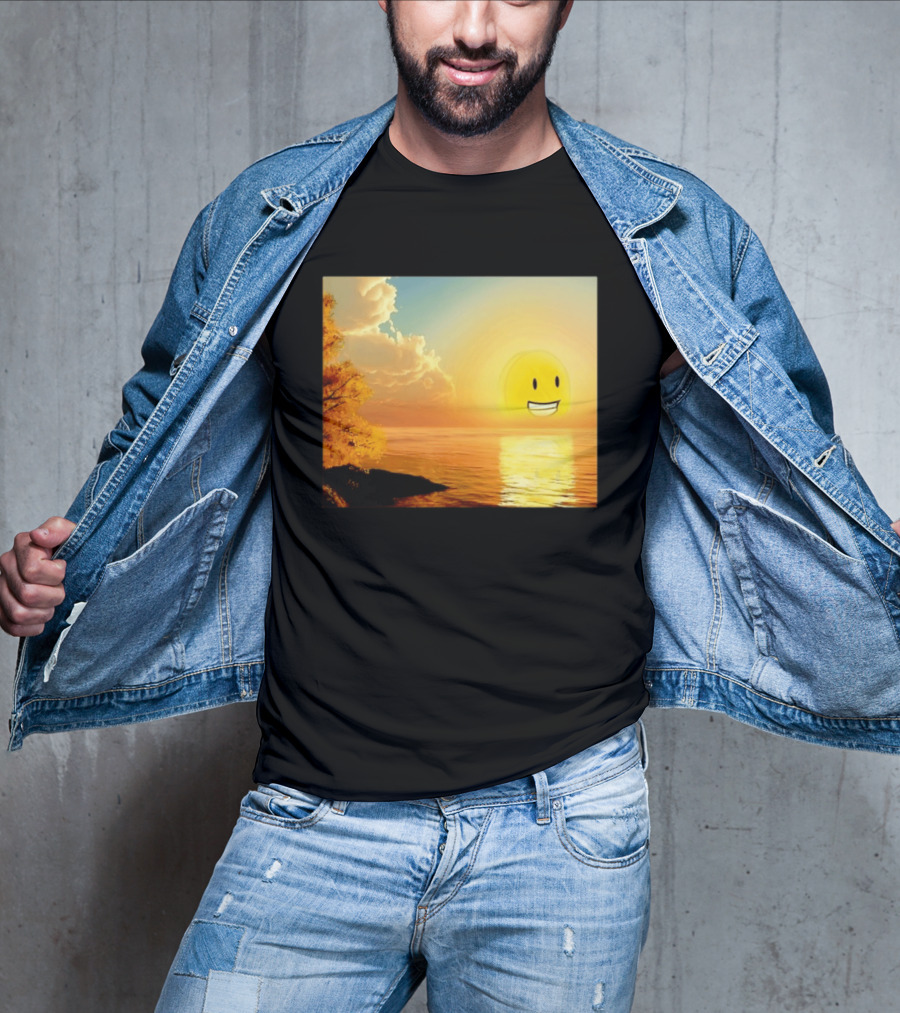 Golden Coin Face Sunset Over Water Inspired By Battle For Dream Island T-Shirt