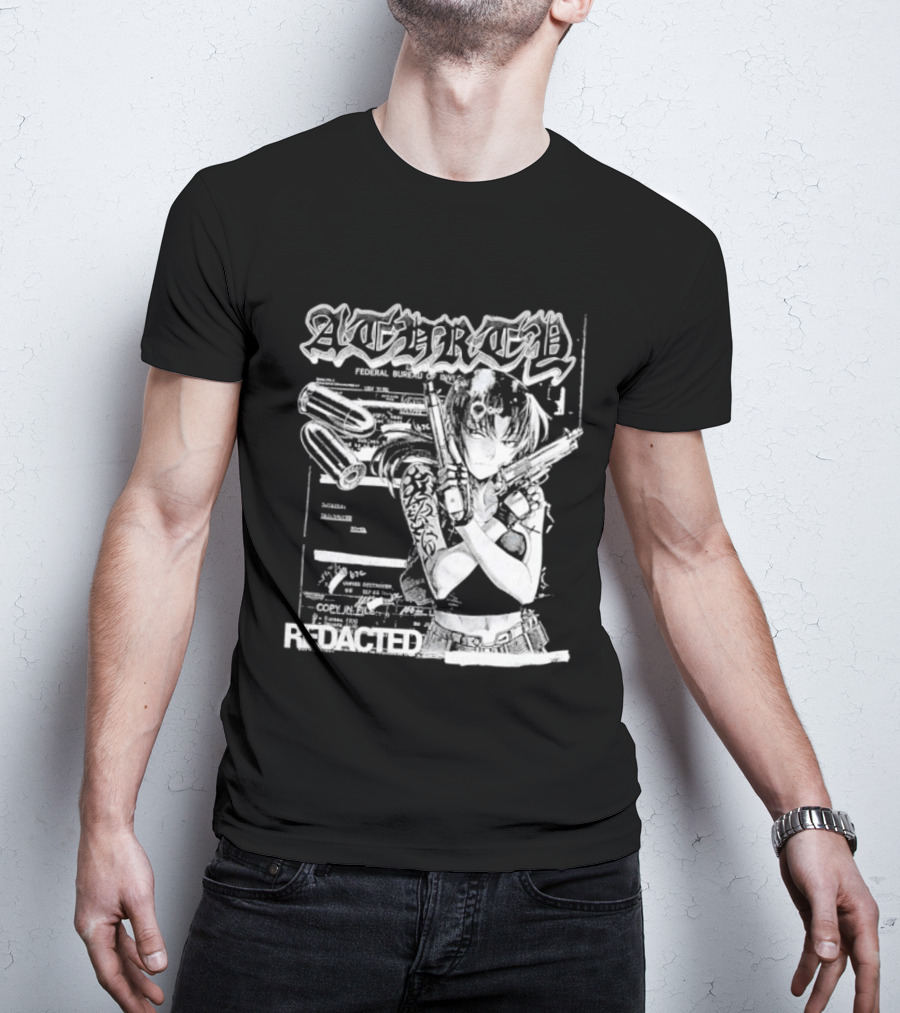 Top Revy With Gun Federal Bureau Of Investigation Redacted Anime Girl T-Shirt