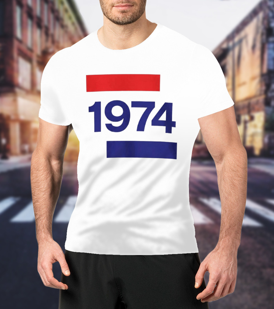 Chris Martin 1974 Vintage Blue And Red Stripes T-Shirt