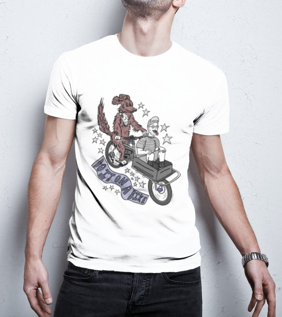 Original Dog On A Bike Omnium Cycling Matt Crank Free And High Stars T-Shirt
