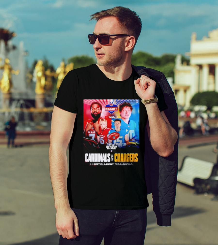Cardinals Vs Chargers NFL Kickoff 2026 YouTube TV CBS Paramount September 13 T-Shirt