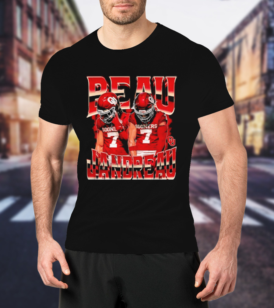 Beau Jandreau Oklahoma Sooners Football Number 7 NCAA Player Collage T-Shirt