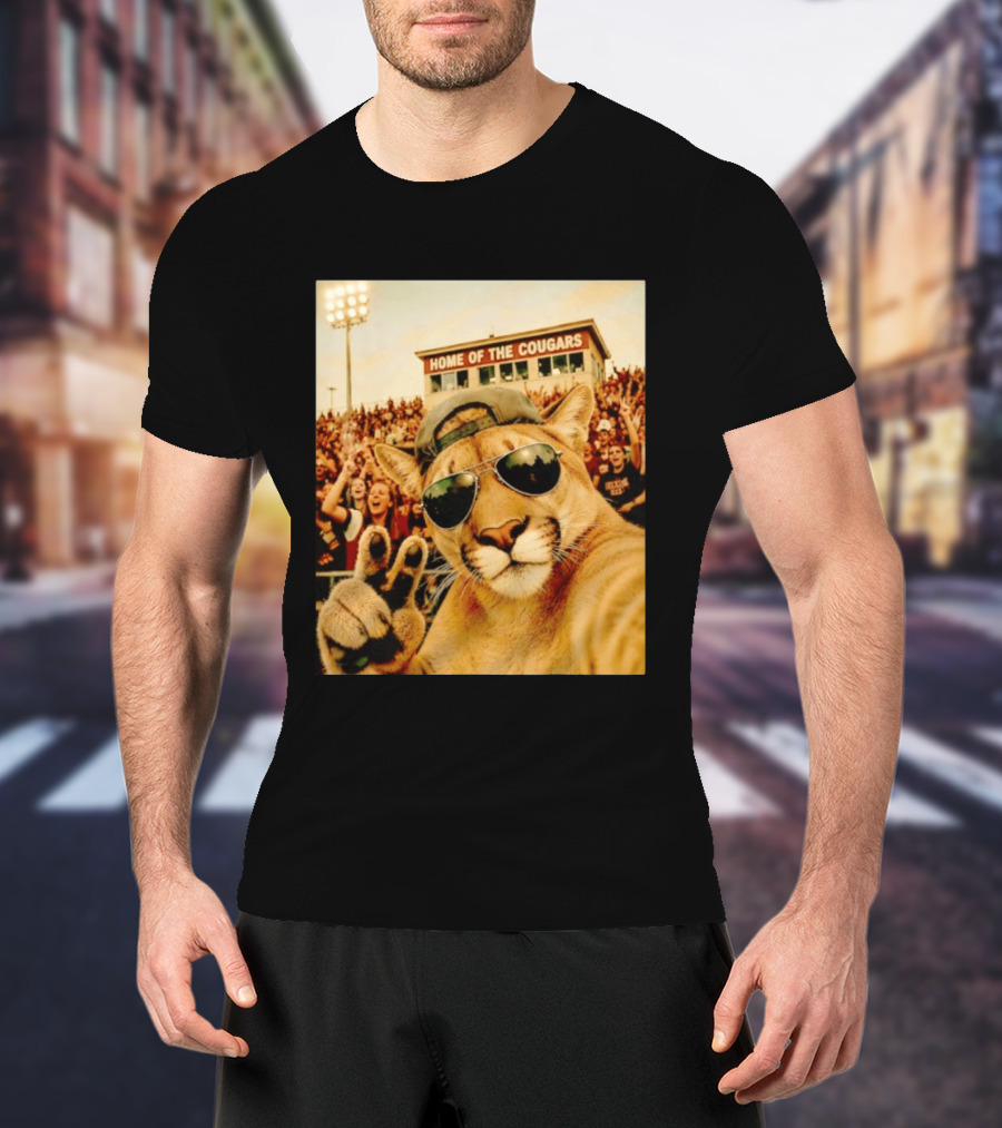 Cougar Selfie Home Of The Cougars Game Day Crowd T-Shirt
