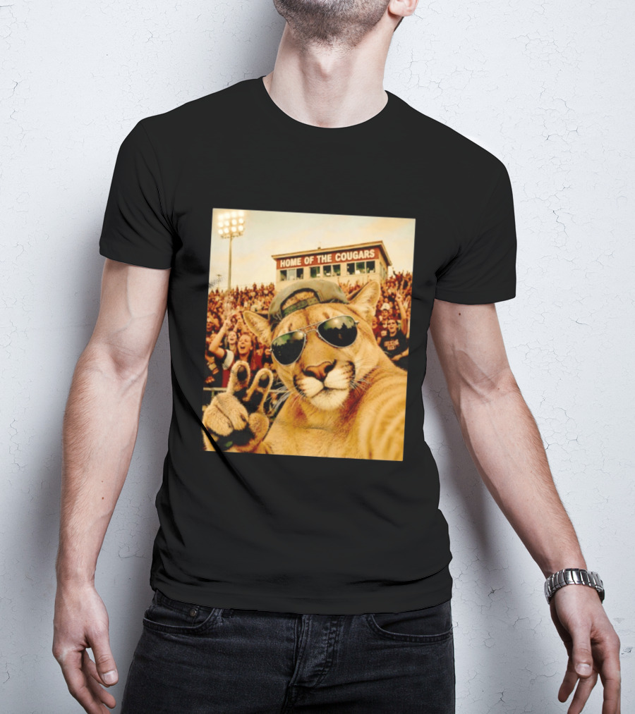 Cougar Selfie Home Of The Cougars Game Day Crowd T-Shirt