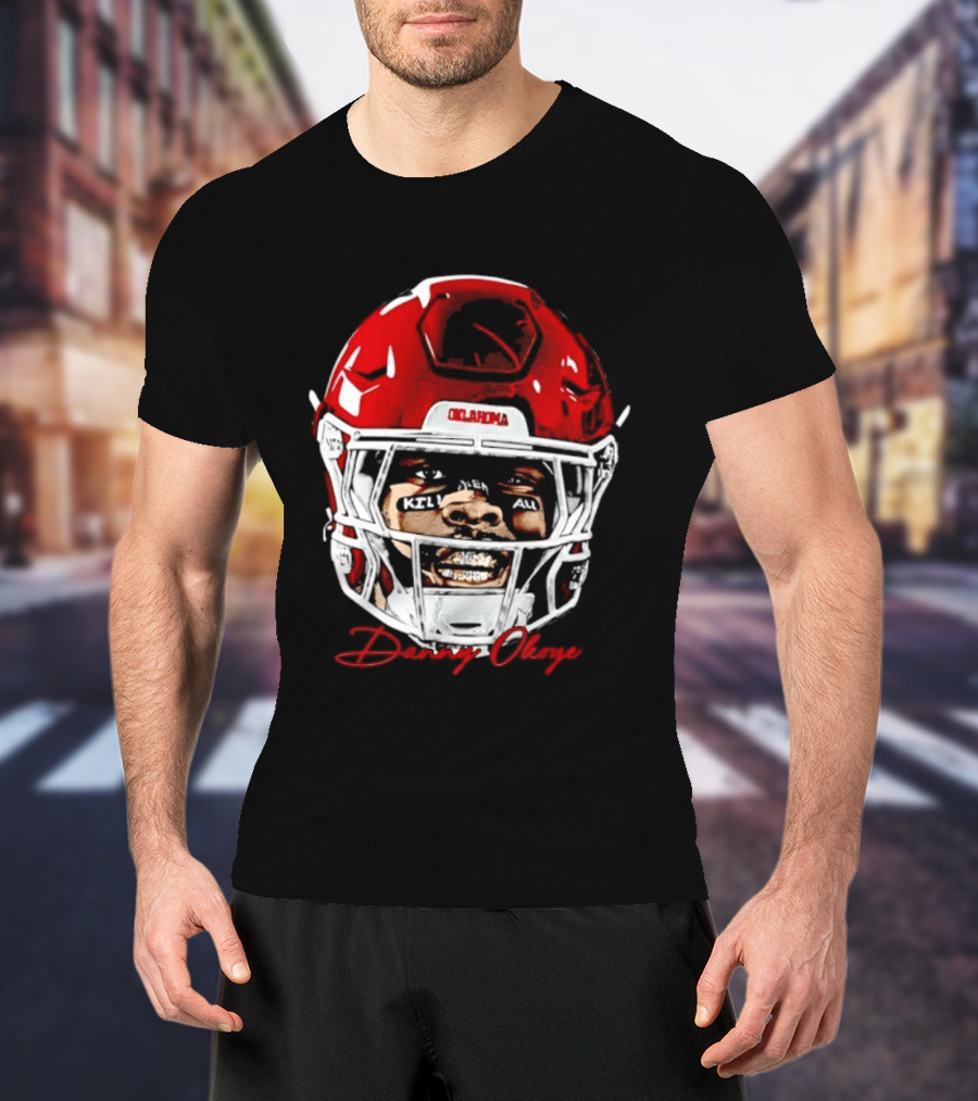 Danny Okoye Oklahoma Sooners Football Helmet Swag T-Shirt