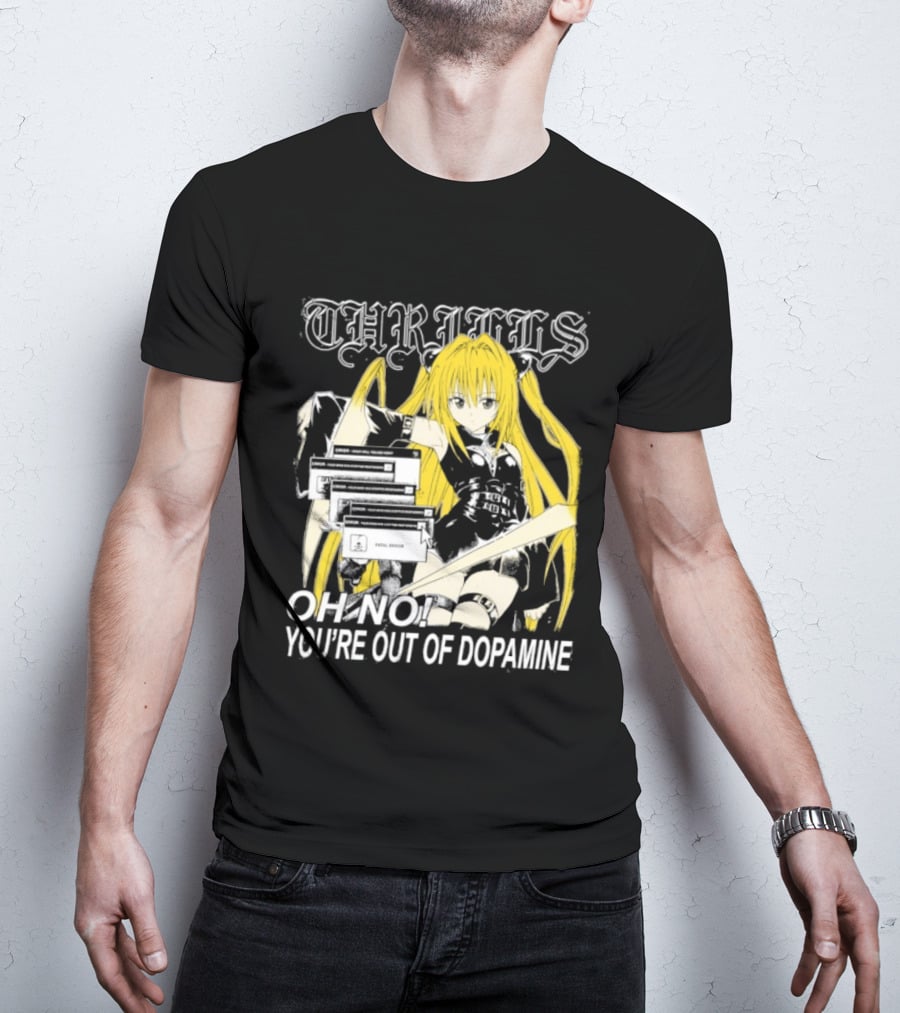 THRILLS Fatal Error Oh No You're Out Of Dopamine Anime Girl T-Shirt