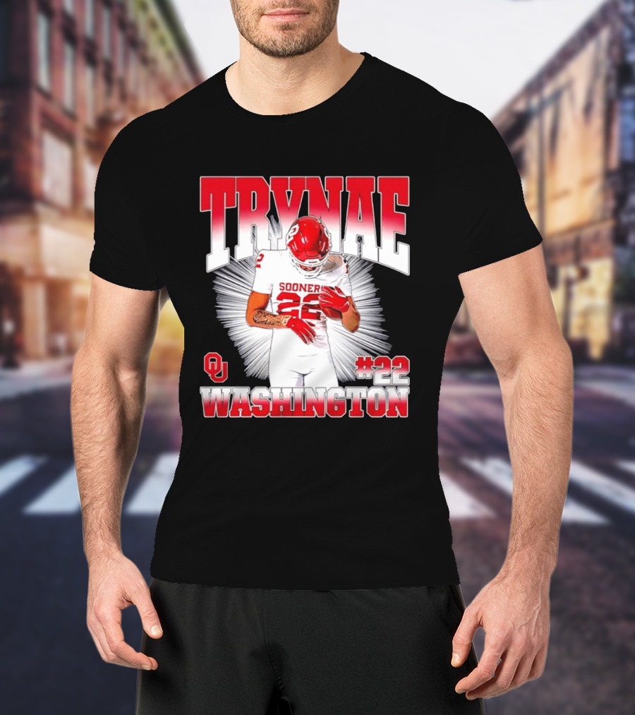 Trynae Washington Sooners Football #22 Oklahoma Player T-Shirt