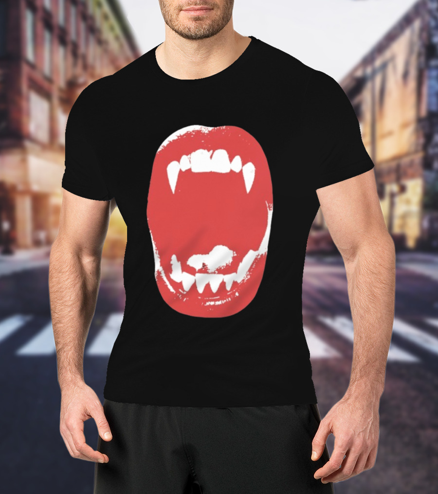 Vampire Fangs Open Mouth Red T-Shirt