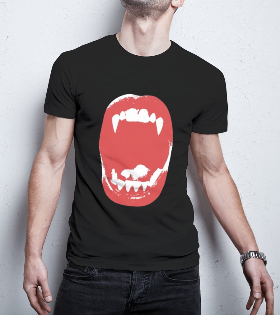 Vampire Fangs Open Mouth Red T-Shirt