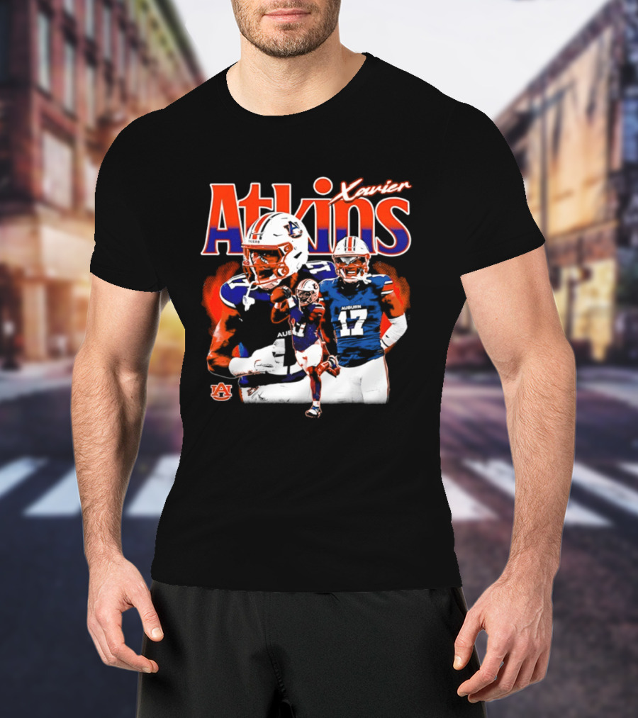 Xavier Atkins Auburn Tigers Football Player Number 17 Collage T-Shirt