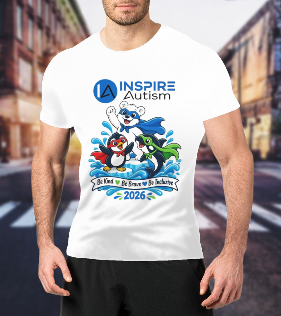 Inspire Autism Hero Walk 2026 Be Kind Brave Inclusive T-Shirt