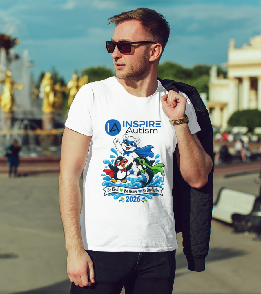 Inspire Autism Hero Walk 2026 Be Kind Brave Inclusive T-Shirt