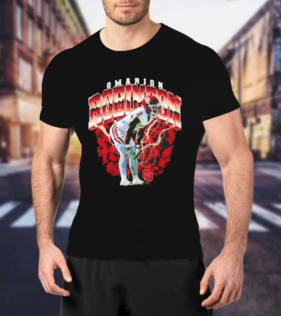 Omarion Robinson Oklahoma Sooners Football Lightning OU T-Shirt