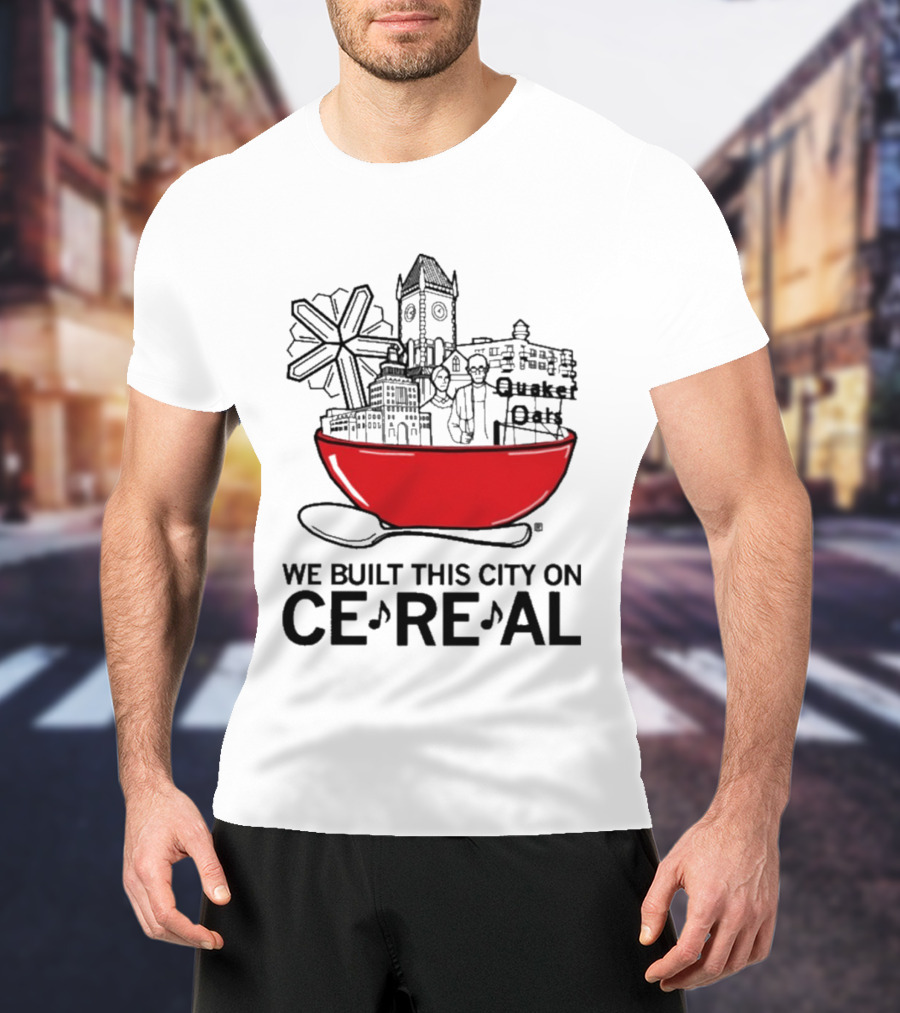 We Built This City On Ce Re Al Red Bowl Skyline T-Shirt