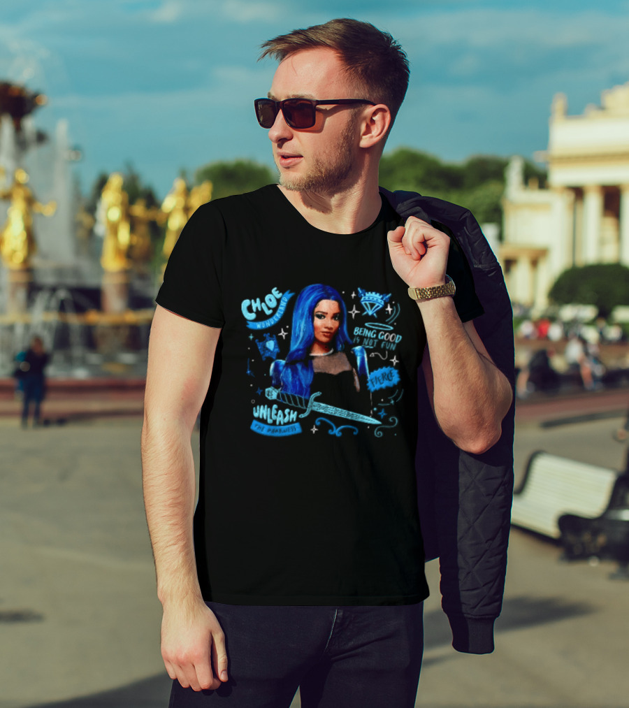Chloe Wonderland Being Good Is Not Fun Unleash The Darkness Bold Blue Fantasy T-Shirt