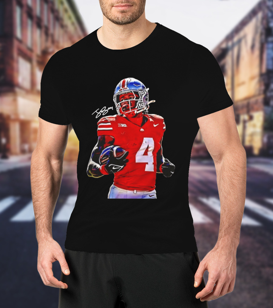 Jeremiah Smith Ohio State Buckeyes Football Number 4 T-Shirt
