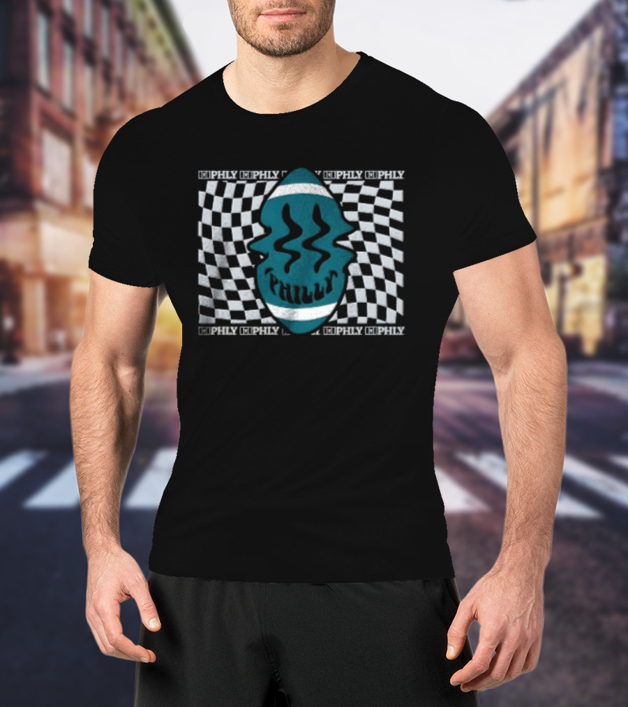 Philadelphia Eagles Philly Happy Ball Checkered NFL Fan T-Shirt