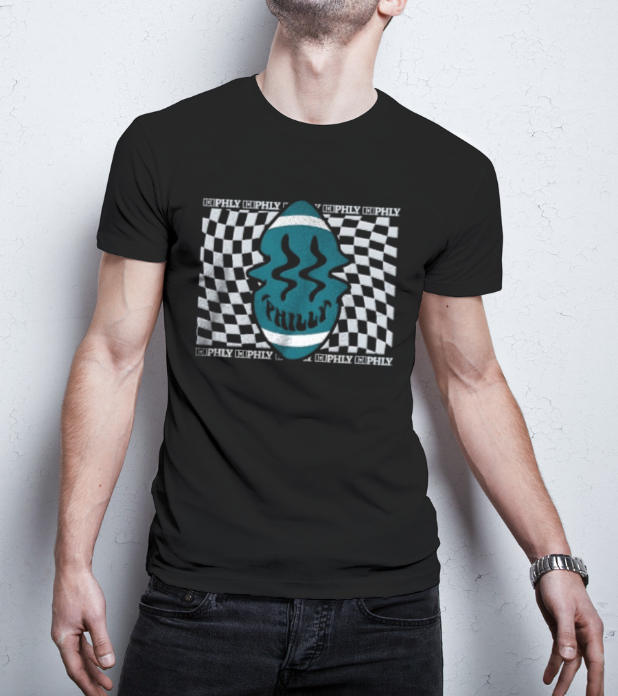 Philadelphia Eagles Philly Happy Ball Checkered NFL Fan T-Shirt