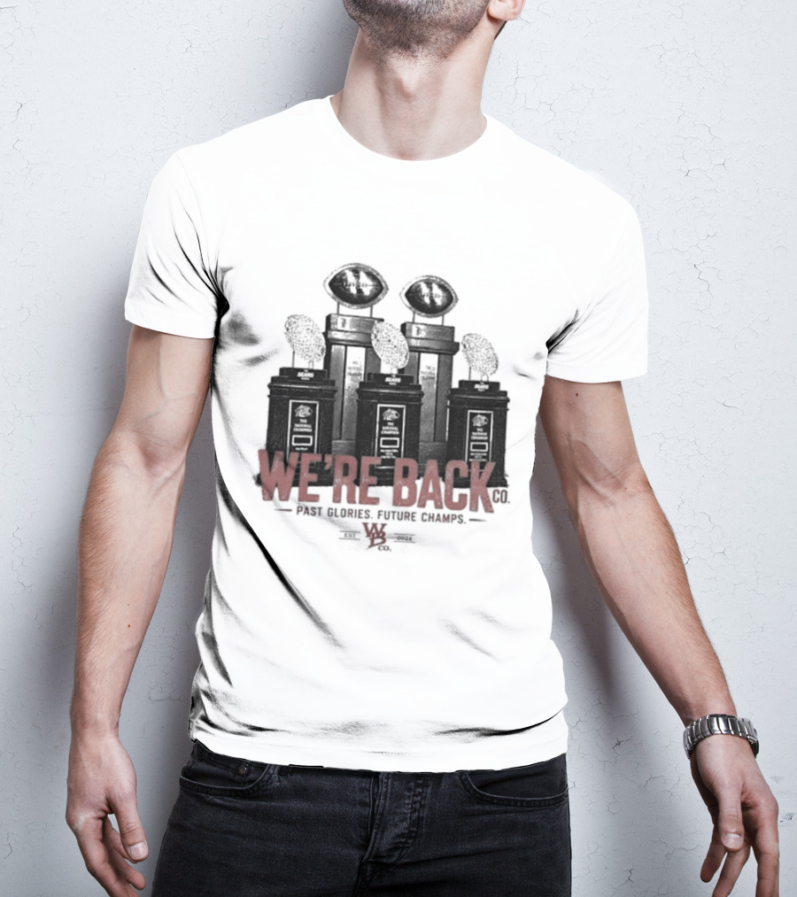 Nebraska Cornhuskers We're Back Past Glories Future Champs Trophies T-Shirt