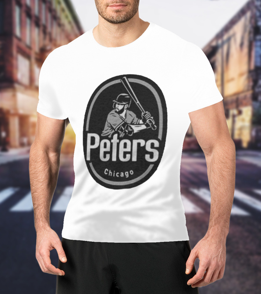 Peters Chicago Baseball Player Illustration White Sox T-Shirt