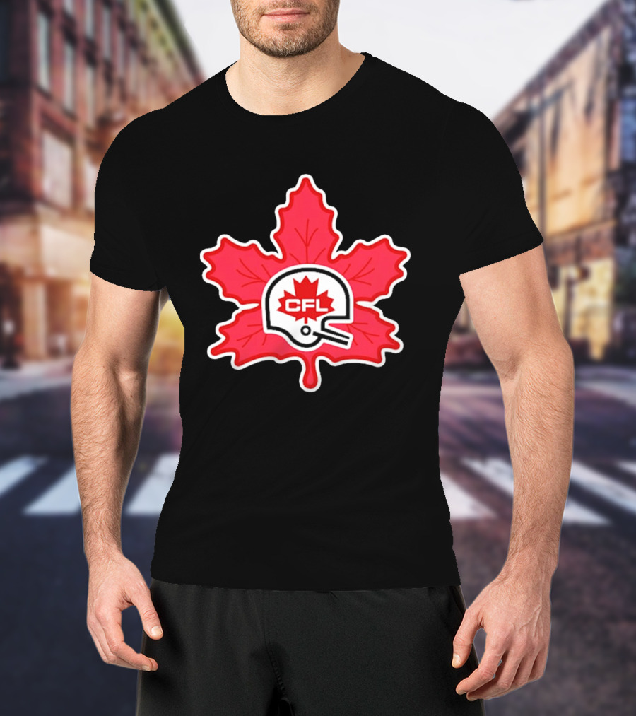 CFL Canadian Football Leaf Helmet T-Shirt