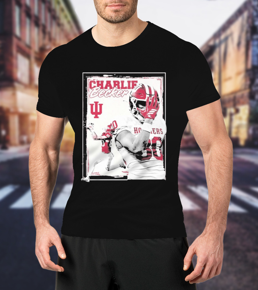 Charlie Becker Indiana Hoosiers Football Student Athlete #80 T-Shirt