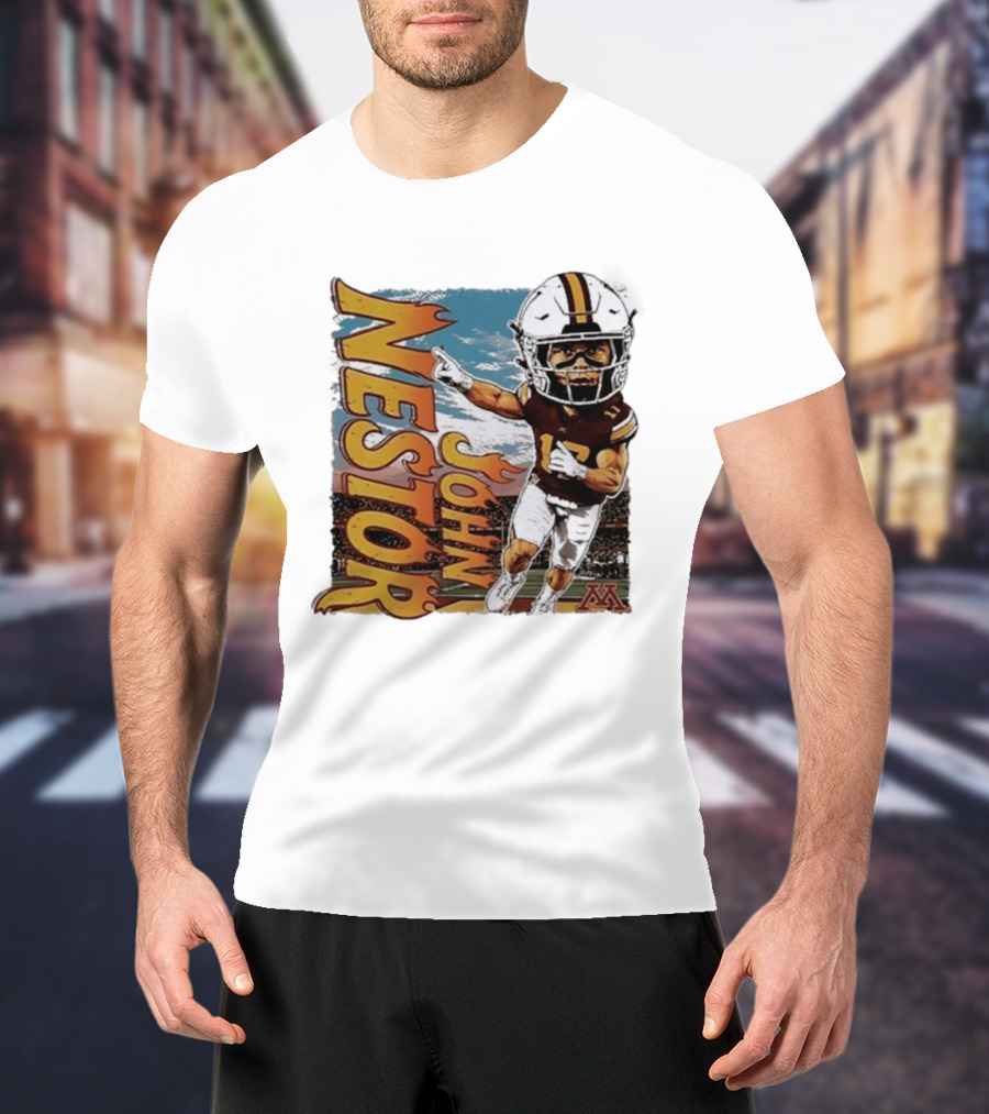 John Nestor Minnesota Golden Gophers Football Player Caricature 17 Football Helmet Minnesota T-Shirt