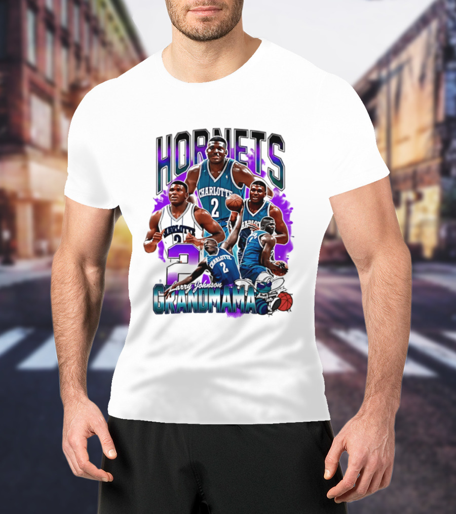 Charlotte Hornets Larry Johnson Basketball Grandmama 2 T-Shirt