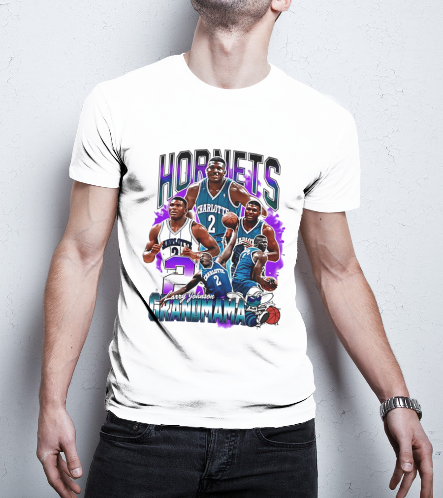 Charlotte Hornets Larry Johnson Basketball Grandmama 2 T-Shirt