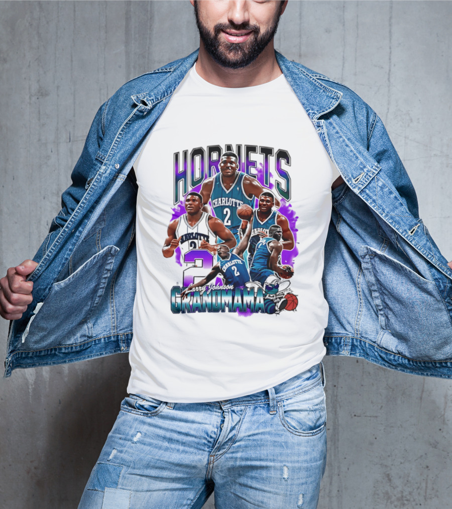 Charlotte Hornets Larry Johnson Basketball Grandmama 2 T-Shirt