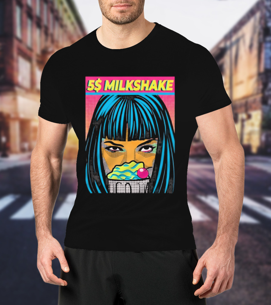 5 Dollar Milkshake Pulp Fiction 5$ Milkshake Retro Comic T-Shirt