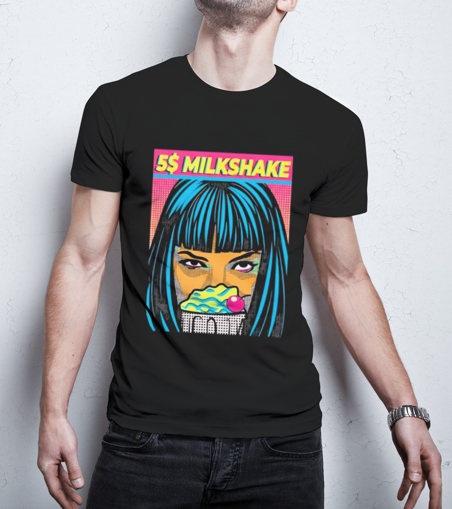 5 Dollar Milkshake Pulp Fiction 5$ Milkshake Retro Comic T-Shirt