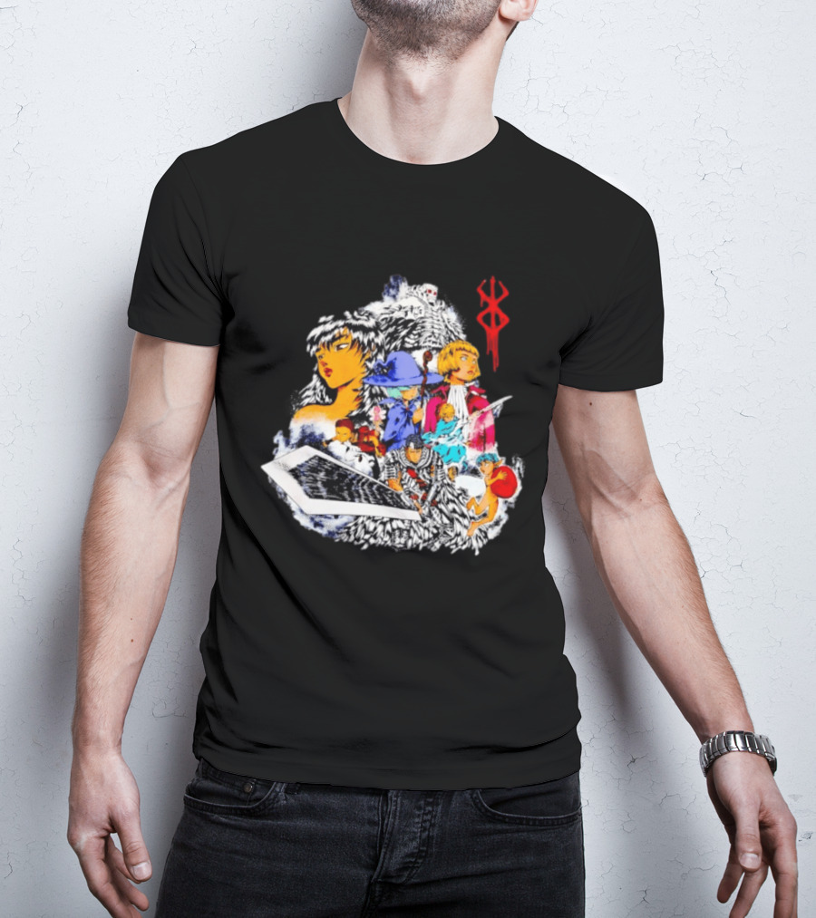 Berserk Guts Griffith Casca Schierke Puck Isidro Farnese Iconic Manga Characters T-Shirt