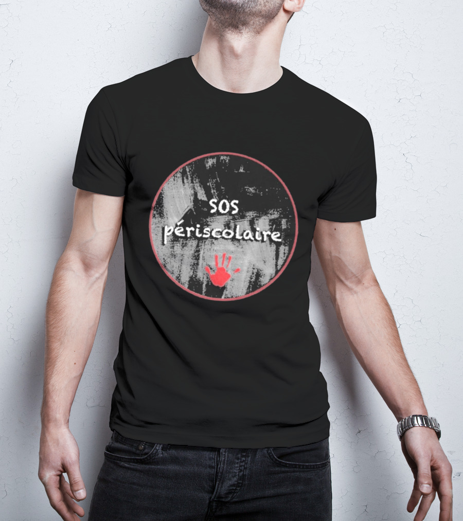 SOS Périscolaire Handprint Red And Black Circle T-Shirt