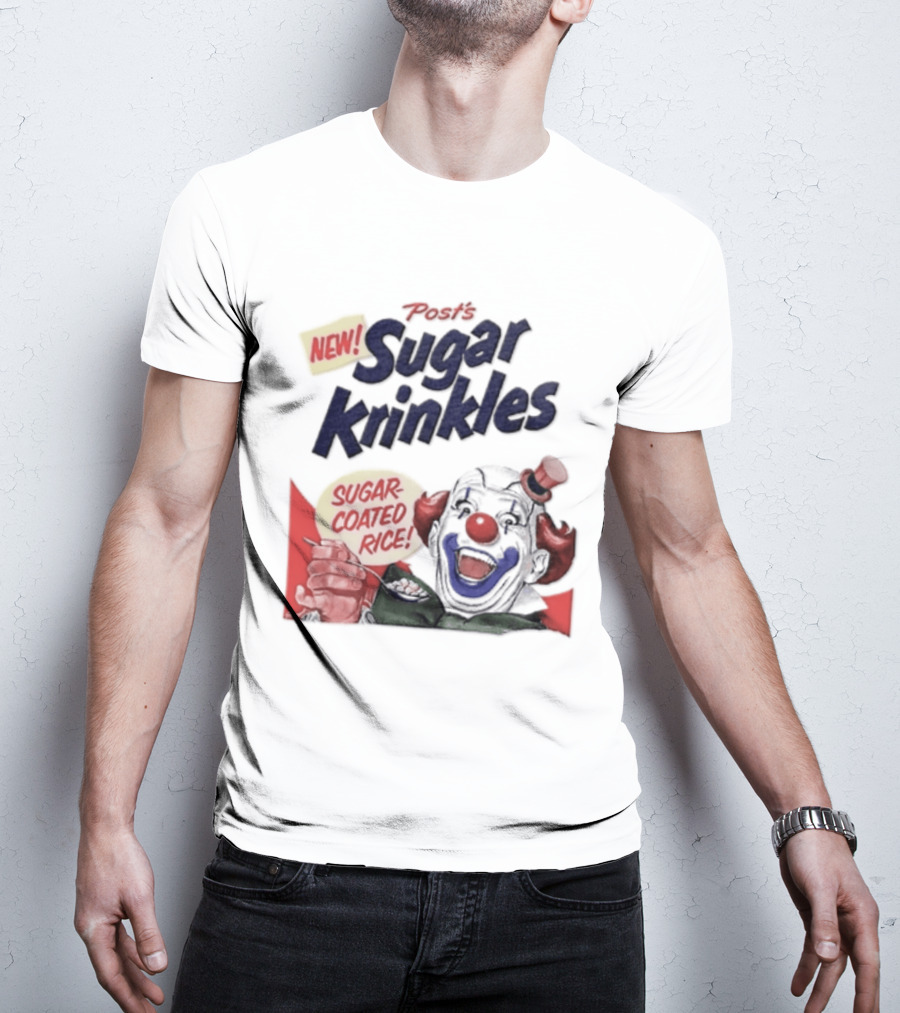 Post's New Sugar Krinkles Sugar Coated Rice Clown Cereal T-Shirt